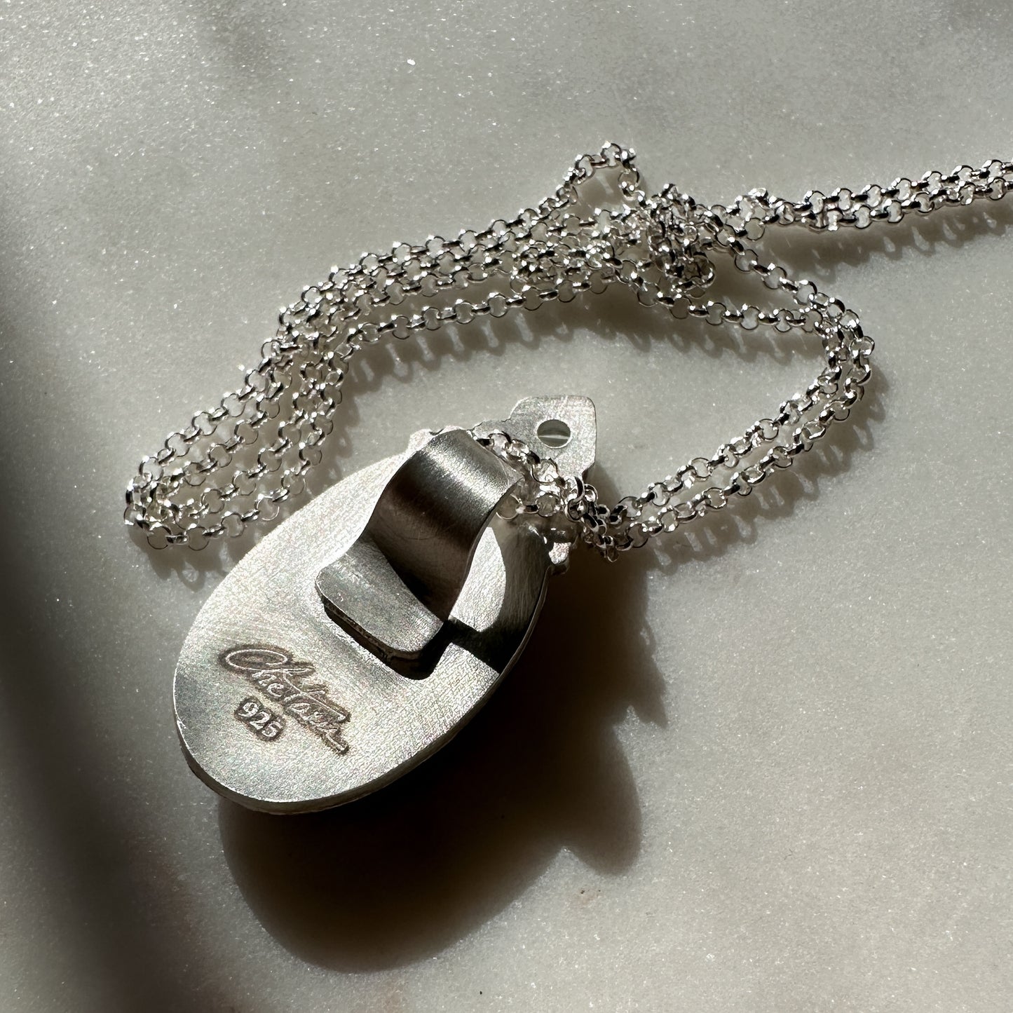 All-Seeing Heart Pendant Necklace - Vitreous Enamel, 24k Gold in Silver