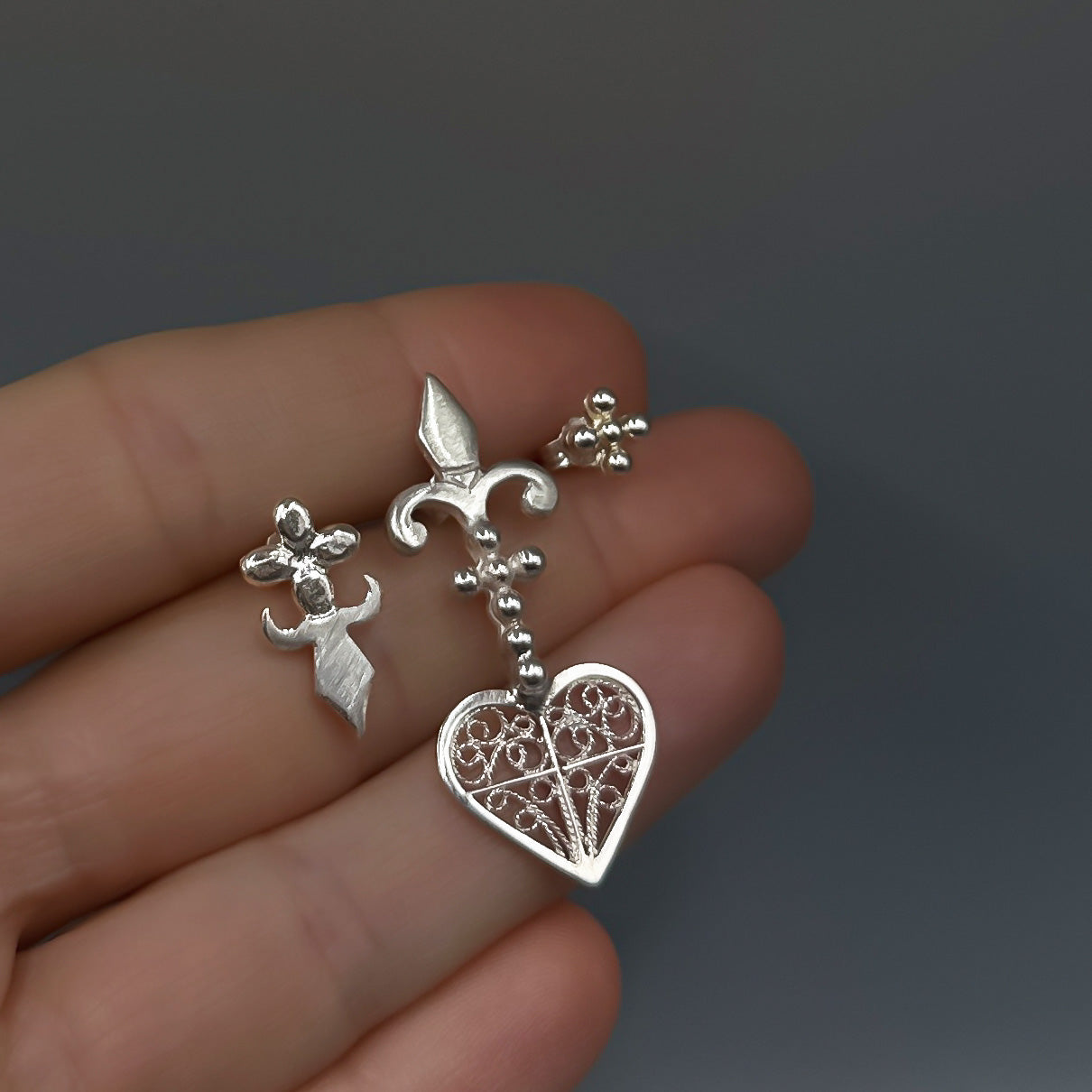 Victoria Earring Set - Filigree in Silver