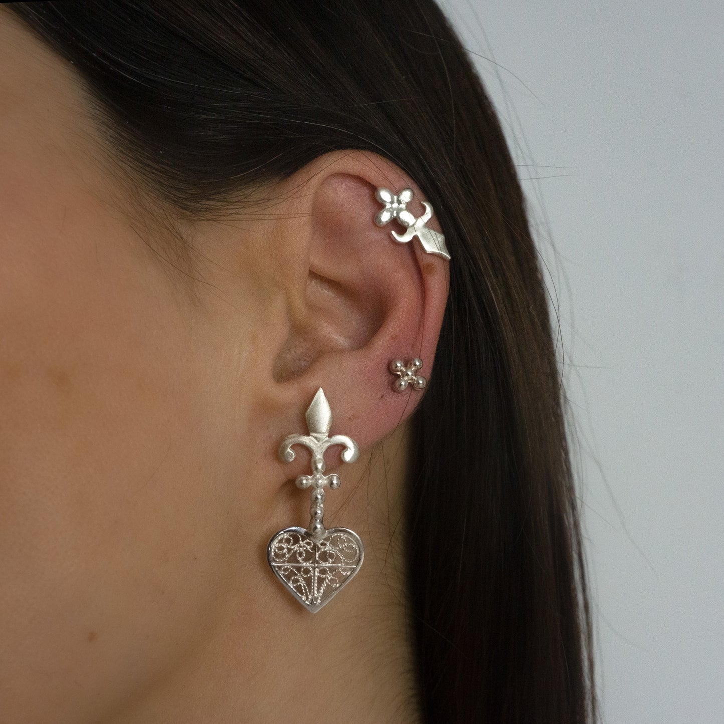 Victoria Earring Set - Filigree in Silver