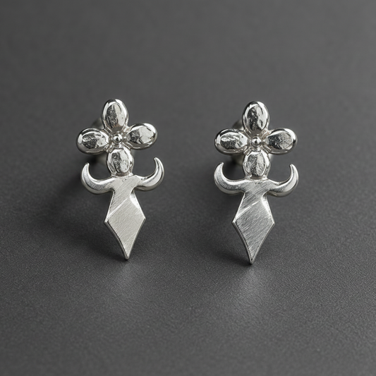 Dagger Stud Earrings – Silver