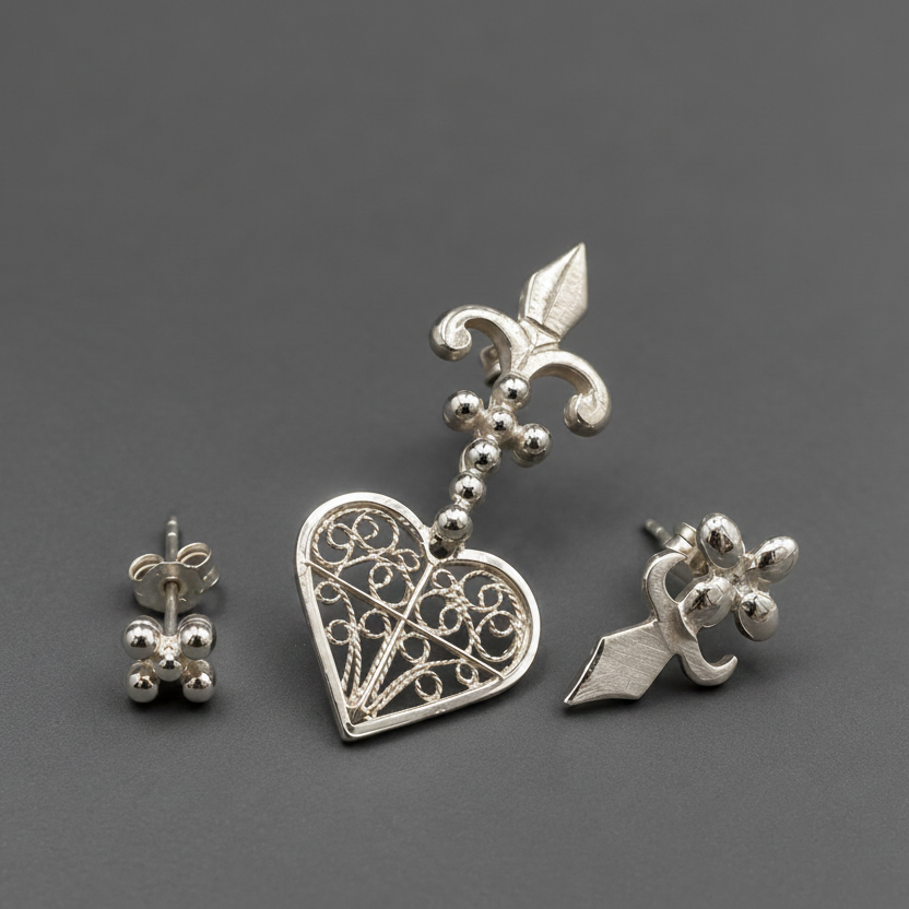 Victoria Earring Set - Filigree in Silver