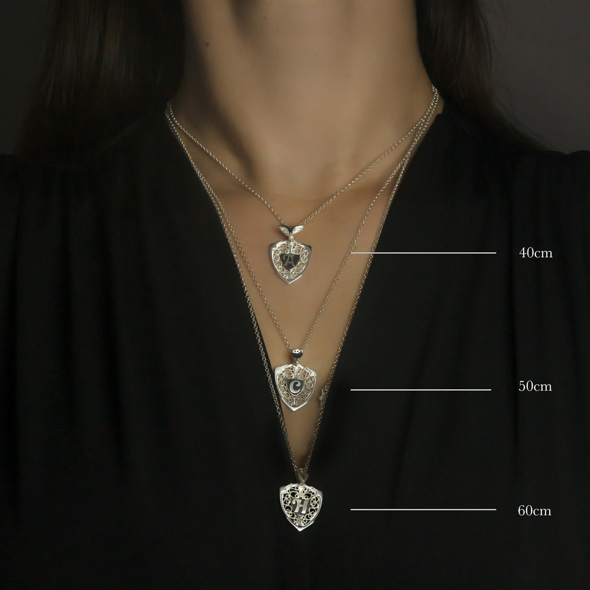 All-Seeing Heart Necklace – Vitreous Enamel, Gold in Silver