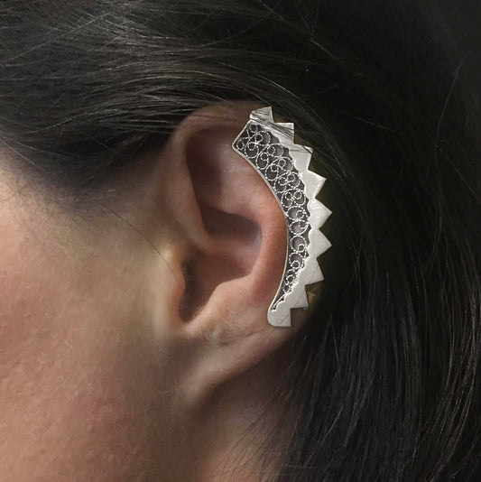 Damiel Ear Cuff – Filigree in Silver